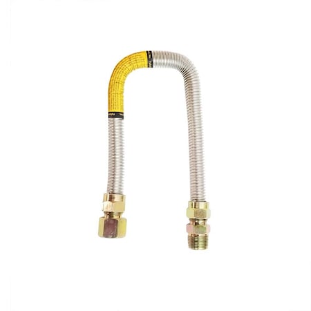 THRIFCO PLUMBING Stainless Steel Gas Flex -5/8 Inch O.D. x 1/2 Inch I.D. x 18 Inch Long with 3/4 Inch MIP 4400693